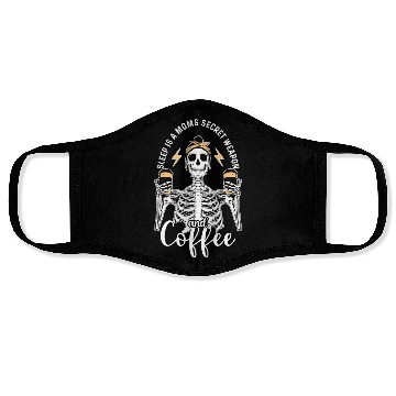 Discover Skeleton Drink Tired Mom needs Coffee Face Masks