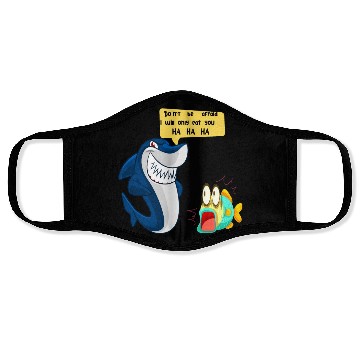 Discover funny shark. Face Masks