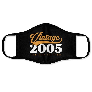 Discover 18 Years Vintage 2005 Retro 18th Birthday Face Masks
