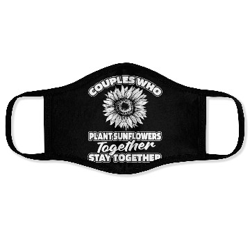 Discover Sunflower Gardening Couple Face Masks