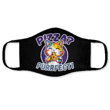 Discover Pizza Purrfect Cat eating Pizza Face Masks
