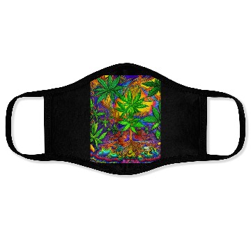 Discover Psychedelic Colorful Cannabis Face Masks