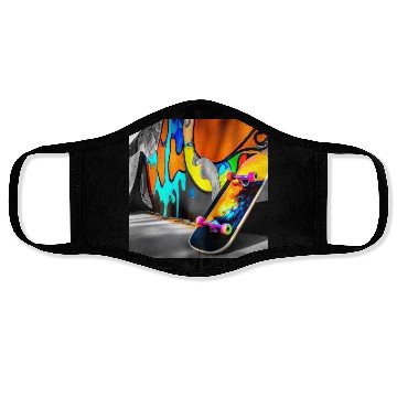 Discover Skateboard and Graffiti Wall Art Face Masks