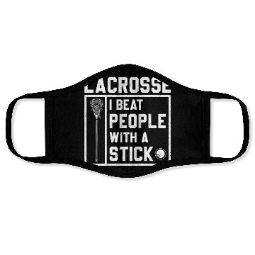 Discover I Beat People With A Stick Funny Lacrosse Player Face Masks
