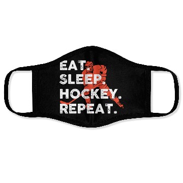 Discover Eat Sleep Hockey Repeat Hockey Funny Ice Hockey Face Masks