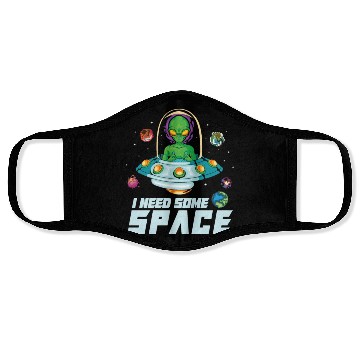 Discover Alien Extraterrestrial Area 51 UFO Space Geek Gift Face Masks