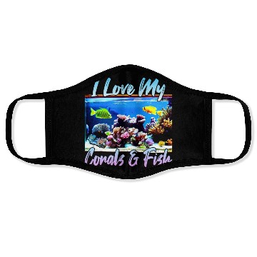 Discover Saltwater aquarium coral fish Face Masks