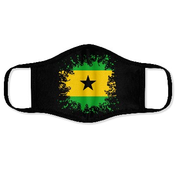 Discover Sao Tome And Principe Flag Paint Splatter Face Masks