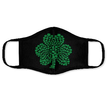 Discover Womens cats Icon white Shamrock St. Patrick's Day Face Masks