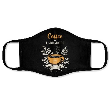 Discover Labrador Retriever Coffee And Labradors Face Masks