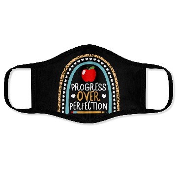 Discover Progress Over Perfection Leopard Inspirational Face Masks