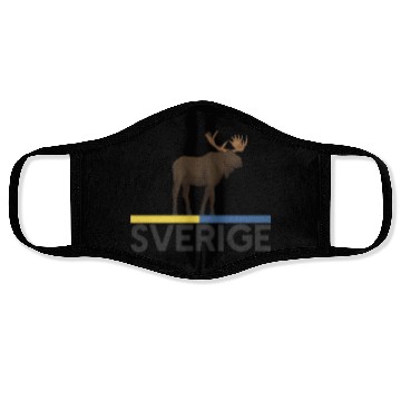 Discover Sweden Flag Sverige Moose Face Masks