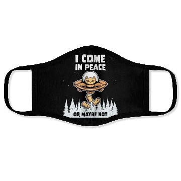 Discover Alien Galaxy Cat Lover Come In Peace Or Maybe Not Face Masks