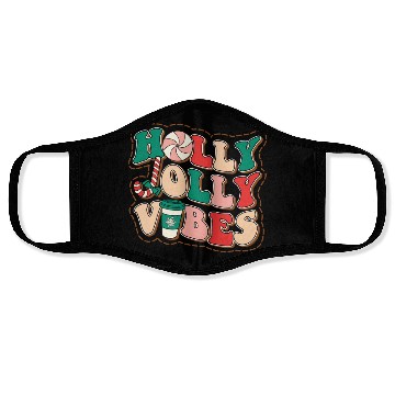 Discover holly jolly vibes Face Masks