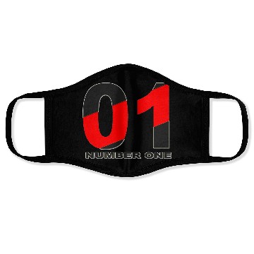Discover NUMBER 01 BLACK AND RED COLOR Face Masks