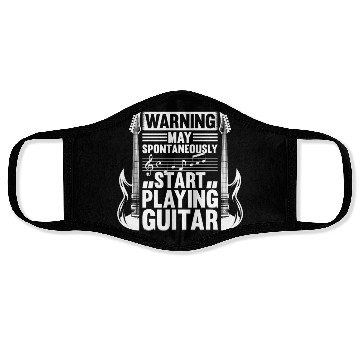 Discover Guitar Player Warning May Spontaneously Start Play Face Masks