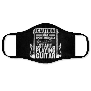 Discover Guitar Player Caution May Spontaneously Start Play Face Masks
