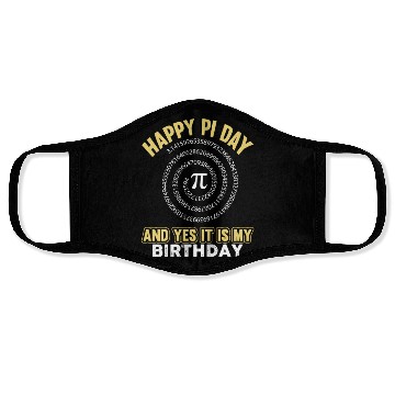 Discover Happy PI birthday Face Masks