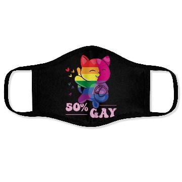 Discover 50% Gay Bi Bisexual Pride Kawaii Cat Kawaii Face Masks