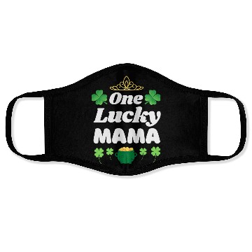 Discover One Lucky Mama Funny Saint Patrick's Day Face Masks