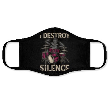 Discover I Destroy Silence Drummer Band Music Beat Drum Face Masks