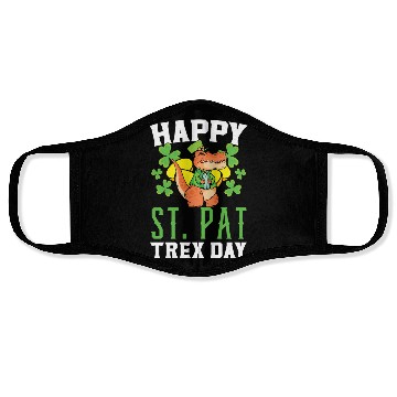 Discover Happy St. Pat Trex Day Saint Patrick Dinosaur Face Masks