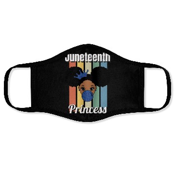 Discover Afro Lady Woman, Juneteenth Day Face Masks