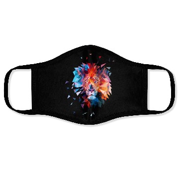 Discover Colorful Geometric Pattern Lion Geometric Animal Face Masks