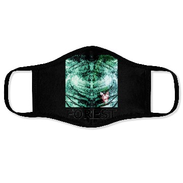 Discover Green forest mandala black Face Masks