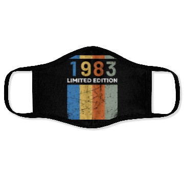 Discover 40 Years Vintage 1983 Retro 40th Birthday Face Masks