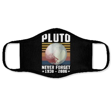 Discover PLUTO NEVER FORGET 1930-2006 Face Masks