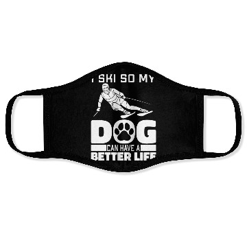 Discover Skiing Skier Dog Face Masks