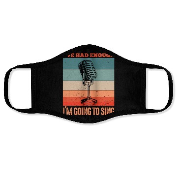 Discover Funny singer microphone saying motif Face Masks
