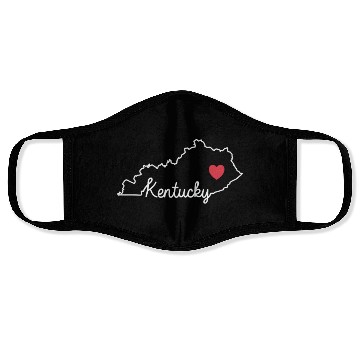 Discover Kentucky Card with Heart USA America Face Masks