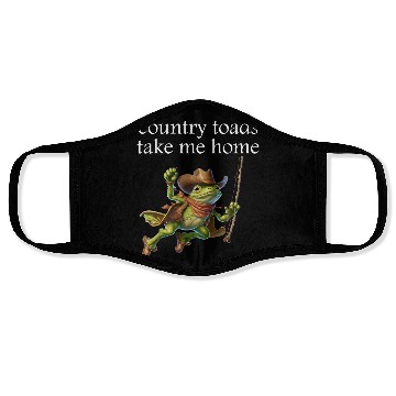 Discover Cowboy Frog,country toads take me home Face Masks