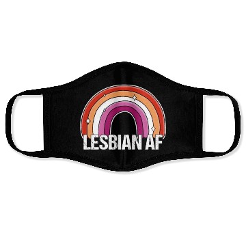 Discover Lesbian AF Gay Girls Pride Flag Rainbow Face Masks