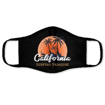 Discover California surfing paradise Face Masks