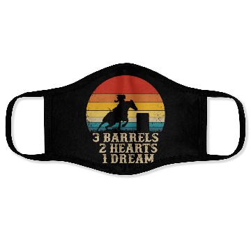 Discover Barrel Racing Horse Riding 3 Barrels 2 Hearts 1 Dr Face Masks