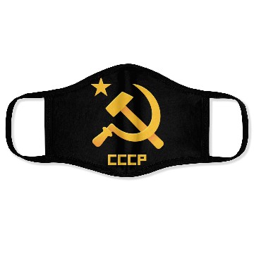 Discover USSR Soviet Union Russia Hammer Sickel USSR Flag C Face Masks