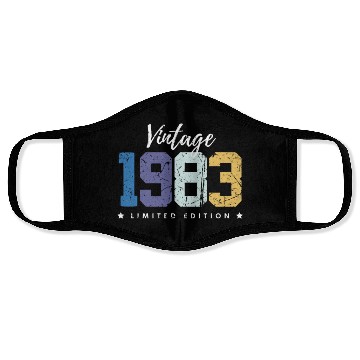 Discover 40 Years Vintage 1983 Retro 40th Birthday Face Masks