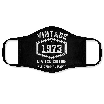 Discover 50 Years Vintage 1973 Retro 50th Birthday Face Masks