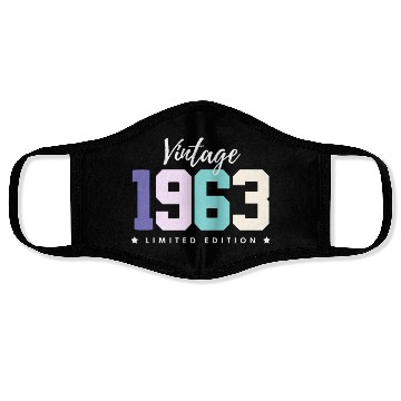 Discover 60 Years Vintage 1963 Retro 60th Birthday Face Masks