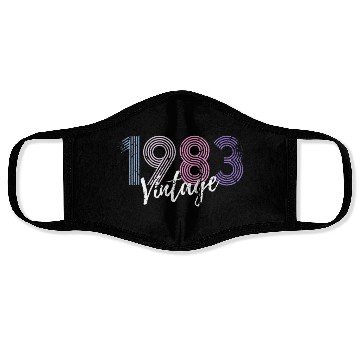 Discover 40 Years Vintage 1983 Retro 40th Birthday Face Masks