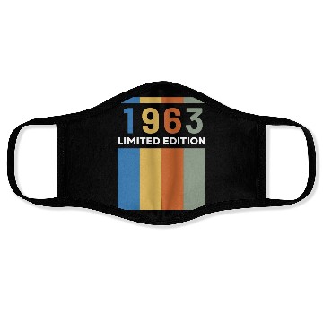 Discover 60 Years Vintage 1963 Retro 60th Birthday Face Masks