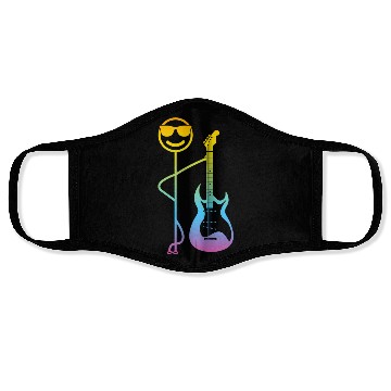 Discover Funny Guitar Player - Funny Stick Figure Bass Guit Face Masks