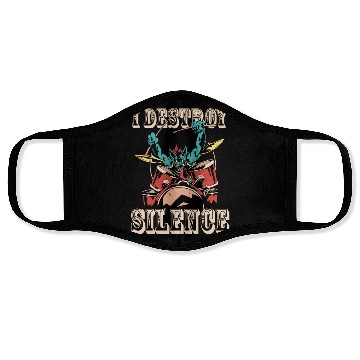 Discover I Destroy Silence Drummer Band Music Beat Drum Face Masks