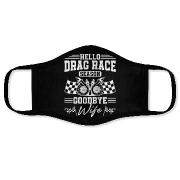 Discover Drag Racing Race Car Husband Face Masks