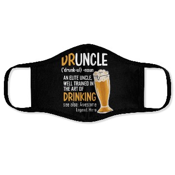 Discover Druncle Dictionary Funny Drinking Uncle Face Masks