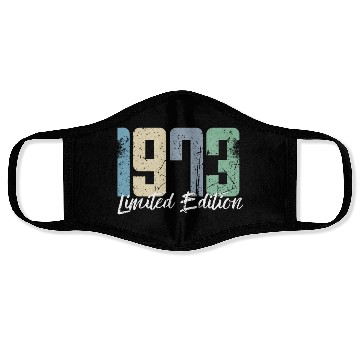 Discover 50 Years Vintage 1973 Retro 50th Birthday Face Masks