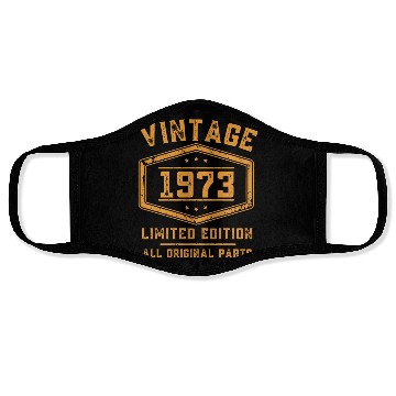 Discover 50 Years Vintage 1973 Retro 50th Birthday Face Masks